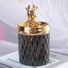 Electroplated Bird Ceramic Decorative Jar with Lid, Candle Jar, Aromatherapy Cup, Jewelry Storage Box, Handicraft Ornament