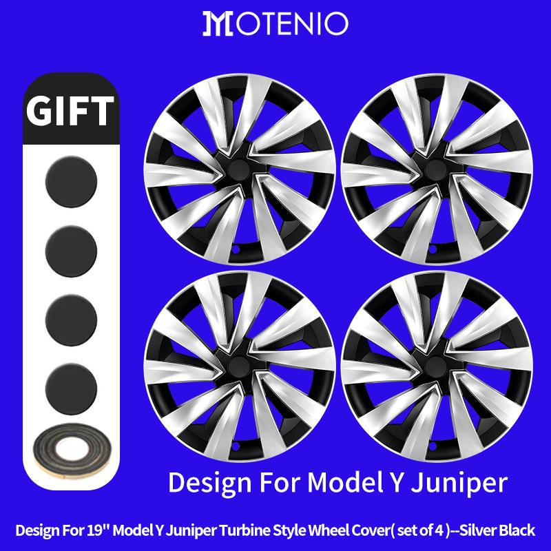 4PCS for New Tesla Model Y 2025-2026 Juniper 19in Turbine Style Hubcap Rim Cover Accessories Hub Cap Automobile Wheel Cap