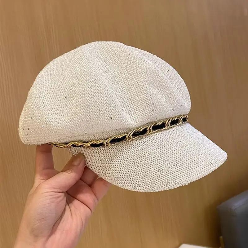 Spring Summer Korean Style Women Octagon Baseball Cap Breathable Mesh Sun Hat Fashion Casual Outdoor