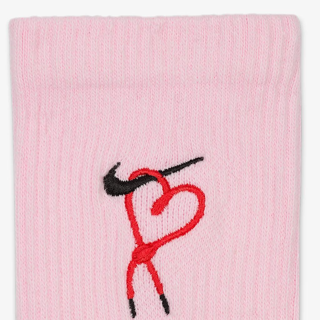 Nike Calzini Crew Unisex 1 Paio Schiuma Rosa/Rosso Universitario/Nero HJ9381-663