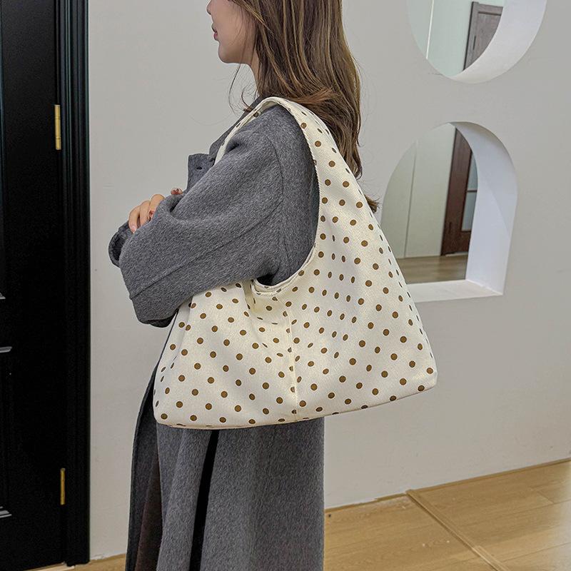 Nylon Dots Hasp High Capacity Commuting Casual Tote Bag High Quality Korean Style Bags Daily Commute Fashion Shoulder Bags