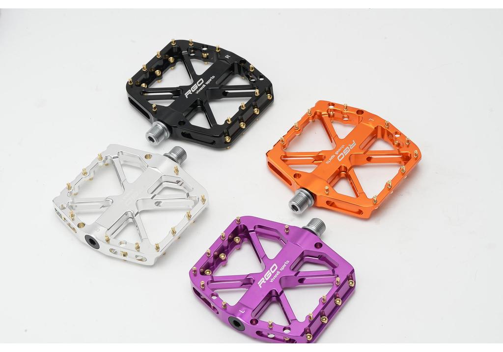 RGO CNC-Aluminiumlegierung Mountainbike-Pedale - Mit Pins für Downhill, Dirt, Slope und XC