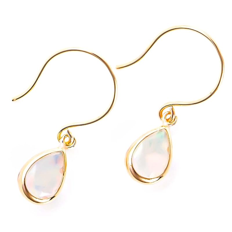 

PLUSTER opal hook earrings ladies K10 10 gold gold teardrop drop birthstone [Exclusive pouch set] Popularity birthday present