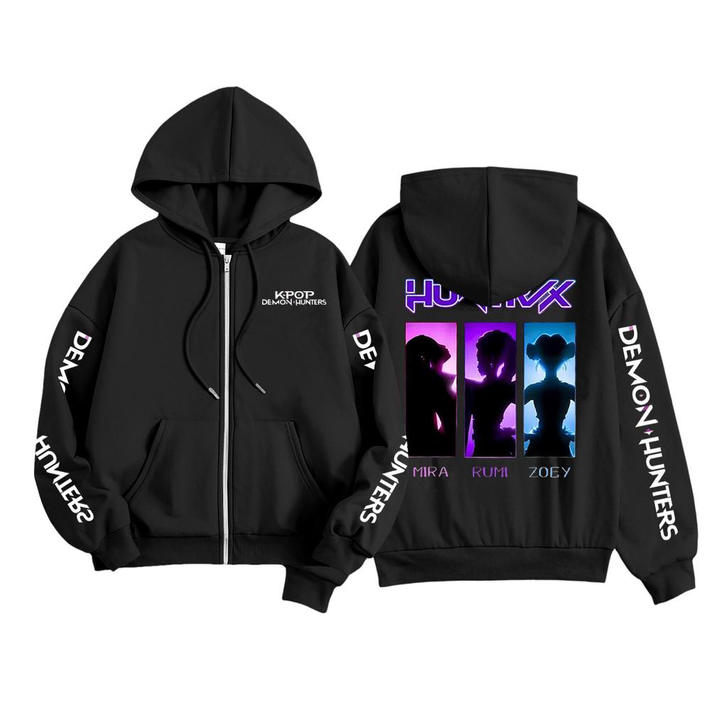 Kids Fashion Women's Lightweight Long Sleeve Zipper Hoodie Printed Hoodie With Pockets