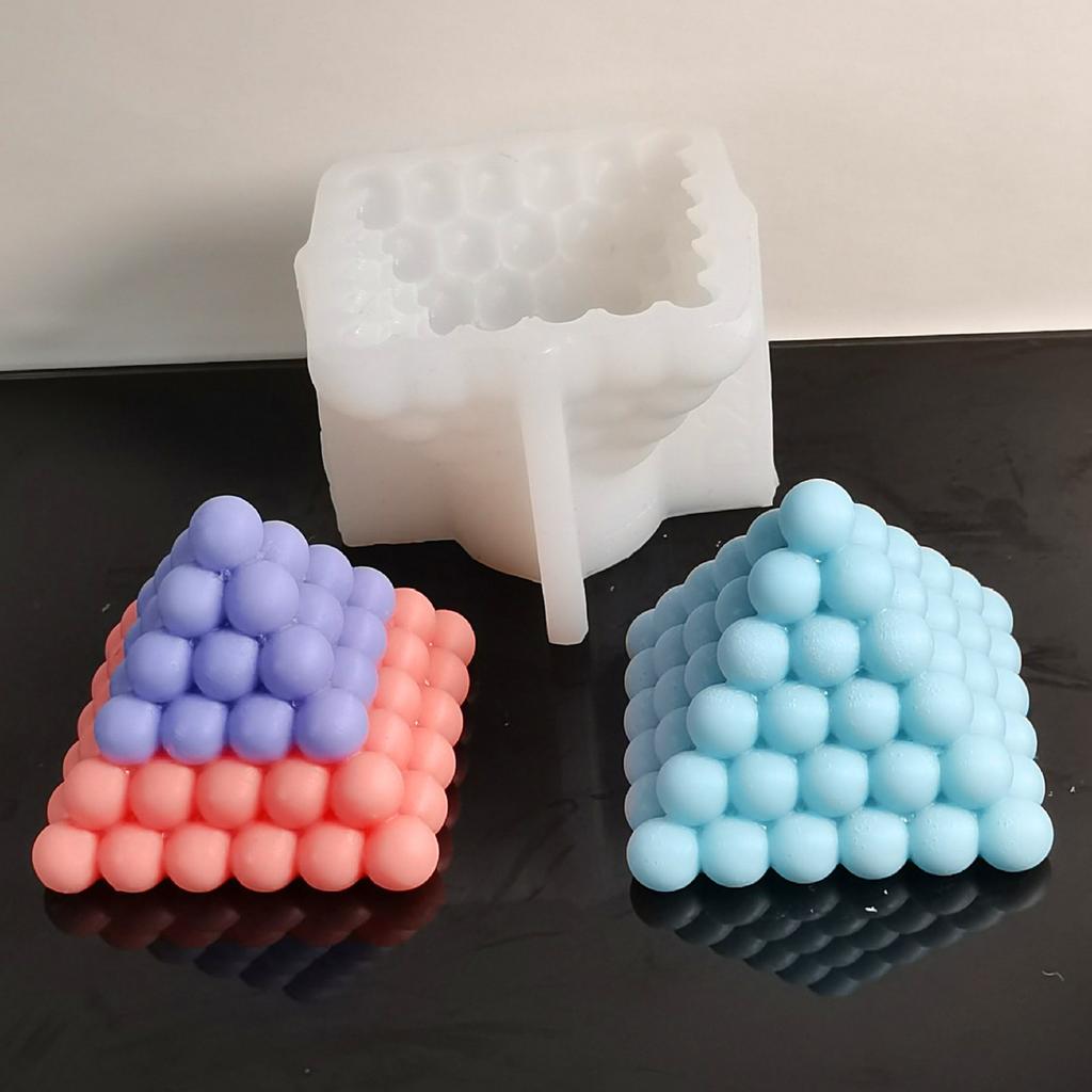 Bubble Ball Pyramid Candle Silicone Mold Bubble Pyramid Rubik's Cube Candle Silicone Mold Soap Cake Chocolate Silicone Mold