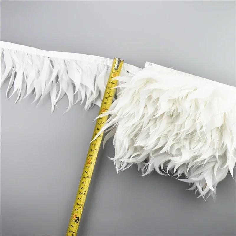 1Meters Black White Feathers for Needlework Ribbon Tape Fringe Feather Trim Pheasant Turkey Ostrich Goose Marabou Sewing Clothes