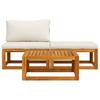 3 Piece Garden Lounge Set with Cream Cushions Solid Acacia Wood