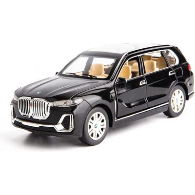 Modelo de coche BMW X7 1/24, vehículo de juguete de fundición a presión de aleación de zinc, coche de juguete con sonido y luz para regalo de niños y coleccionables para niños