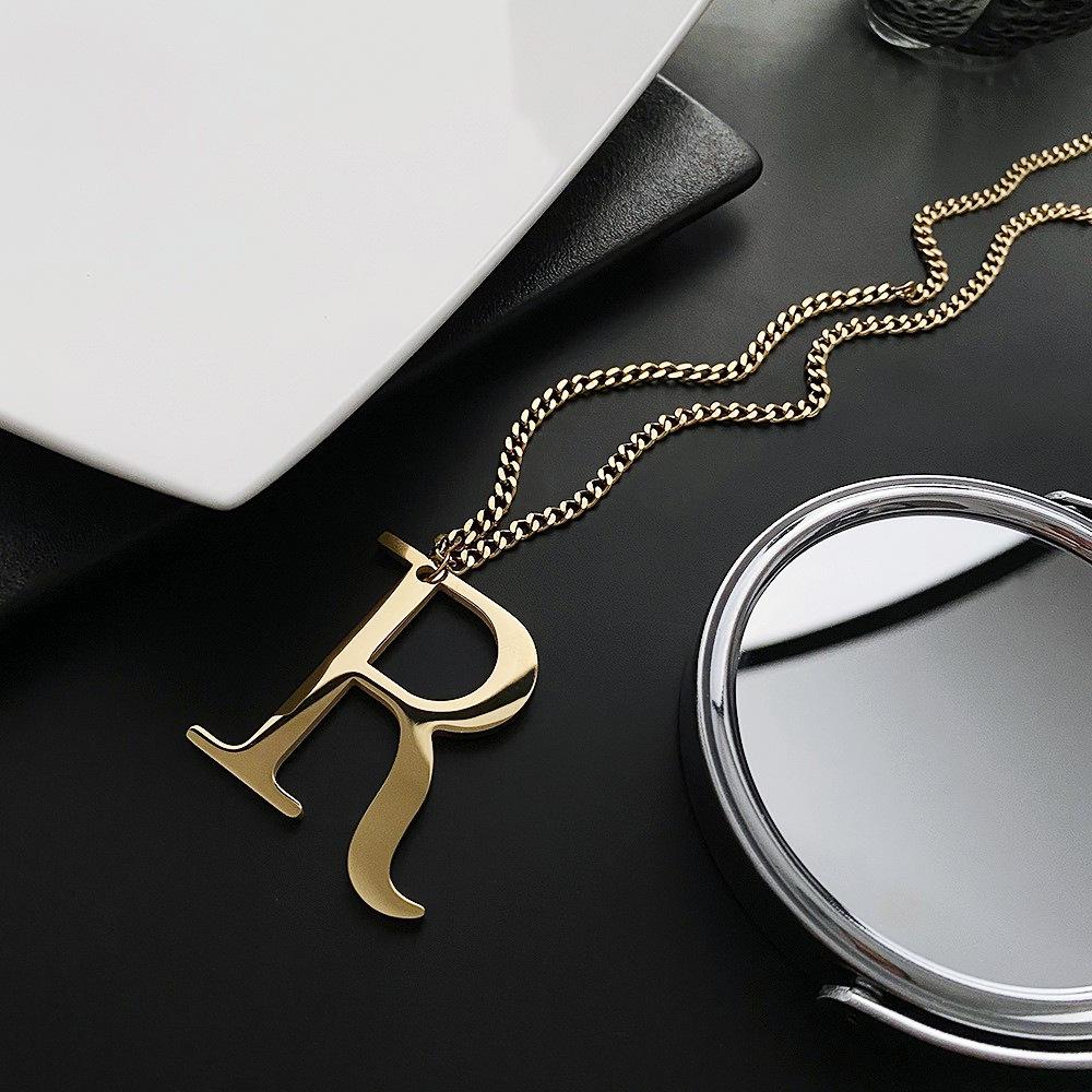 

Женское модное ожерелье с буквой R - Цепочка для свитера в стиле хип-хоп, Нишевый дизайн