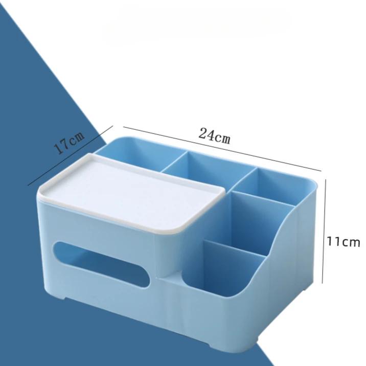 Multifunctional Tissue Storage Box Cover Napkin Holder Sundries Ontainer Stationery Organizer for Bedroom Office Bathroom Vanity