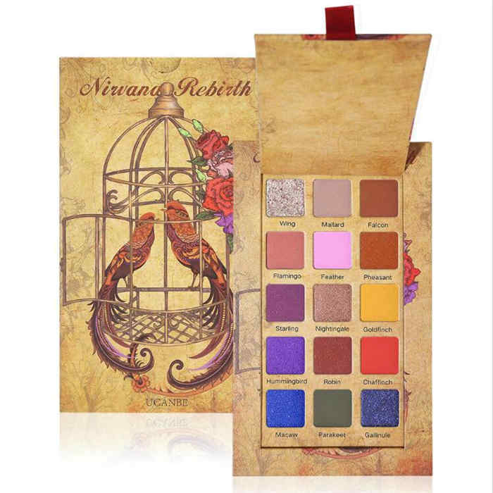 Nirvana Rebirth 15 Colors Metallic Shimmer Eyeshadow Makeup Palette Glitter Matte Eye Shadow Pallete