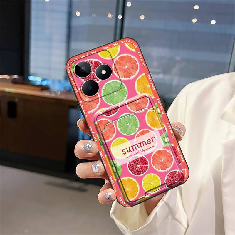 Cover Anti-knock Phone Case For Realme C53/Narzo N53/Note50/C51/C51S Soft Case Card Bag Card Slot Shockproof TPU Cute