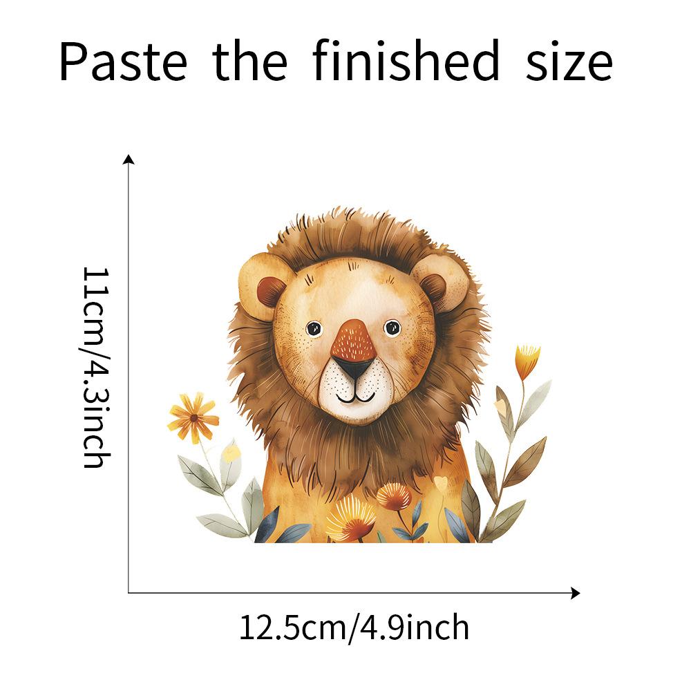Playful Hand Painted Lion Cub Switch Plate Sticker Removable Self-Adhesive Decal for Kids Room Bedroom Home Decor