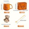 4 In 1 Ceramic Coffee Cup Set With Towel Bear & Spoon For Weddings, Birthdays, And Special Occasions - Includes Gift Box