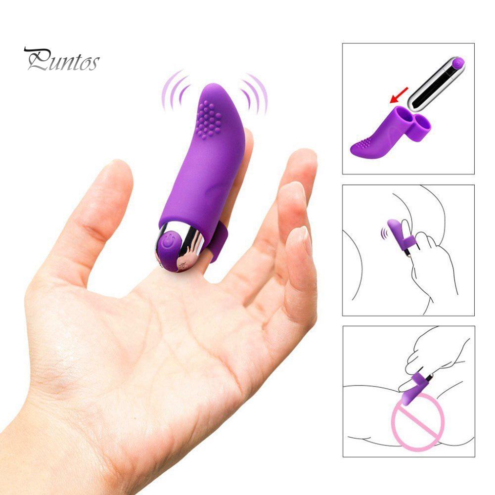 Puntos Women Sex Toy G Spot Massager Stick Silicone Finger Bullet Shape Dildo Vibrator