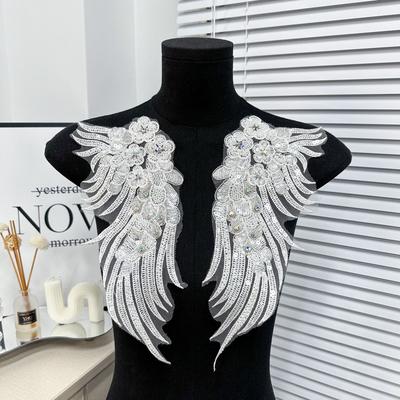 Broderie en maille Fleur à Fleur, Dentelle DIY Accessoires faits main Accessoires d'encolure de robe de mariée