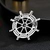 Simple Atmosphere Men'S Rudder Brooch Slightly Inlaid Zircon Coat Suit Accessories Fashion Accessories