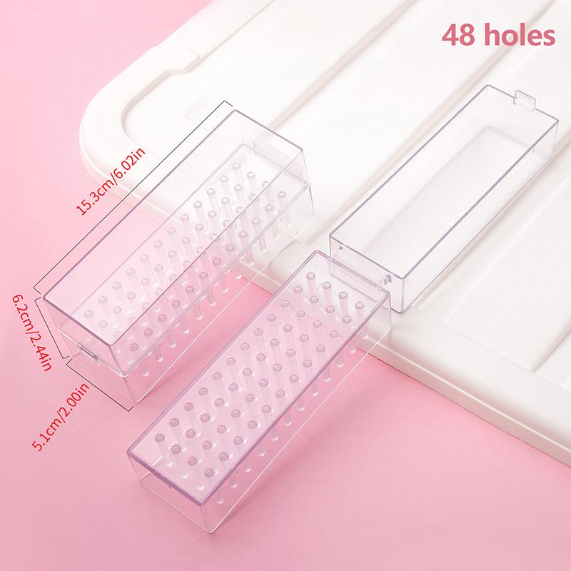 

16/30/48 отверстий держатель для сверл для ногтей аксессуары для сверл кейс для хранения дисплей органайзер для сверл для маникюра чистый