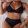 2025 European & American Solid Color Sexy Bikini Swimsuit - Women's High-End Beach and Hot Spring Wear