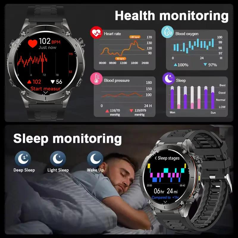 2025 NEW Original Built-in Dual-band GPS Men Smartwatch BT Call Fitness Military 10ATM IP68 Military Sport Smart Bracelet  for Xiaomi