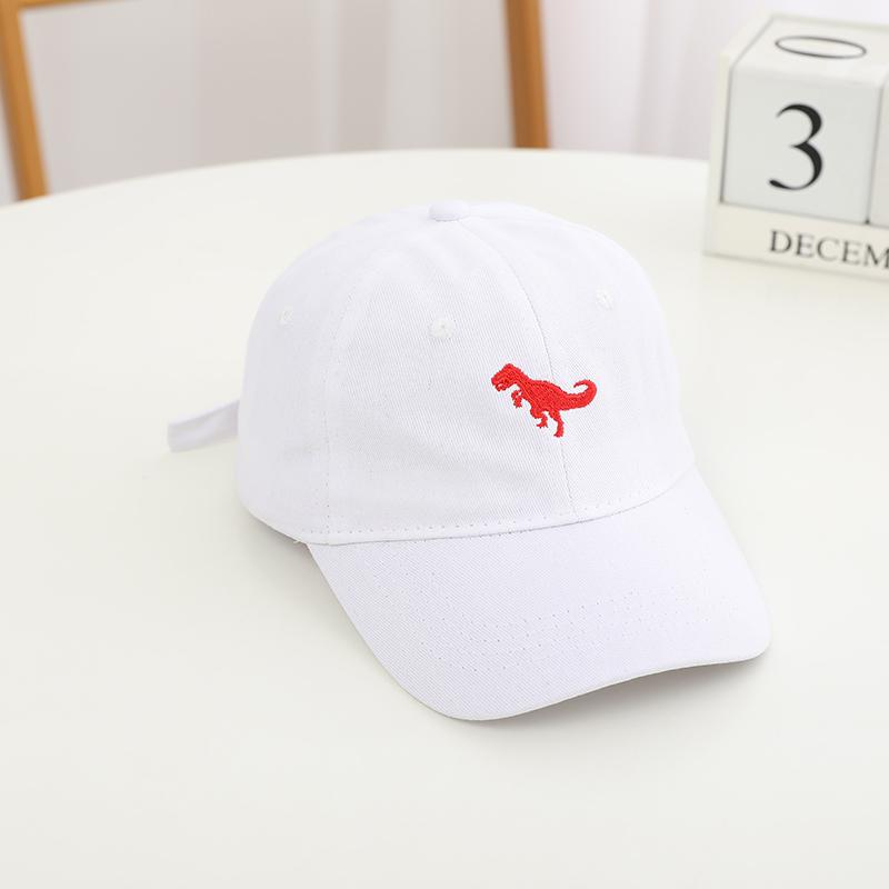 Fashion Soild Boys Baseball Cap Dinosaur Embroidered Cotton Snapback Hat Kids Outdoor Travel Sum Hats For 2 To 8Year Child Hats