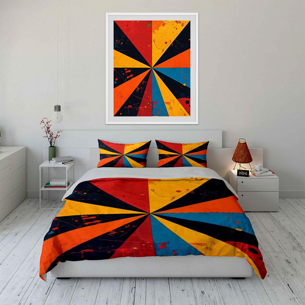 Abstract Radial Triangle Pattern. Bedding Sets Duvet Cover Sets Duvet Covers Pillowcases(1 * Duvet Cover 2 * Pillowcases Without Duvet Insert)