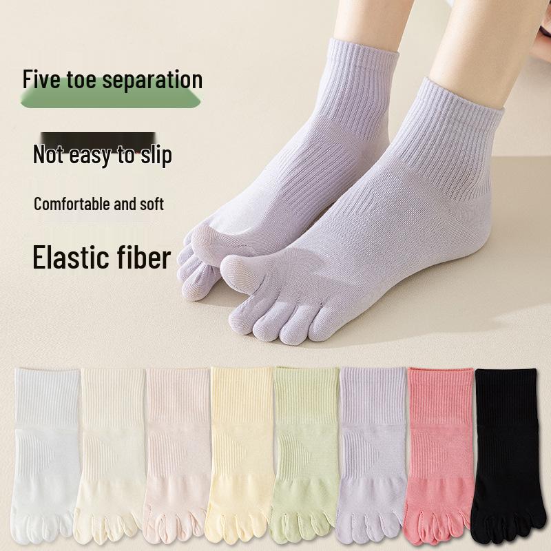 

Women s Spring & Summer Mid-Calf Breathable Thin Cotton Seamless Split-Toe Socks One Size