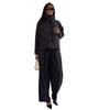 Autunno transfrontaliero nuovo set da donna due pezzi: top ampio a maniche lunghe con chiusura a bottoni a disco stile cinese con colletto alla coreana, pantaloni a gamba larga di temperamento
