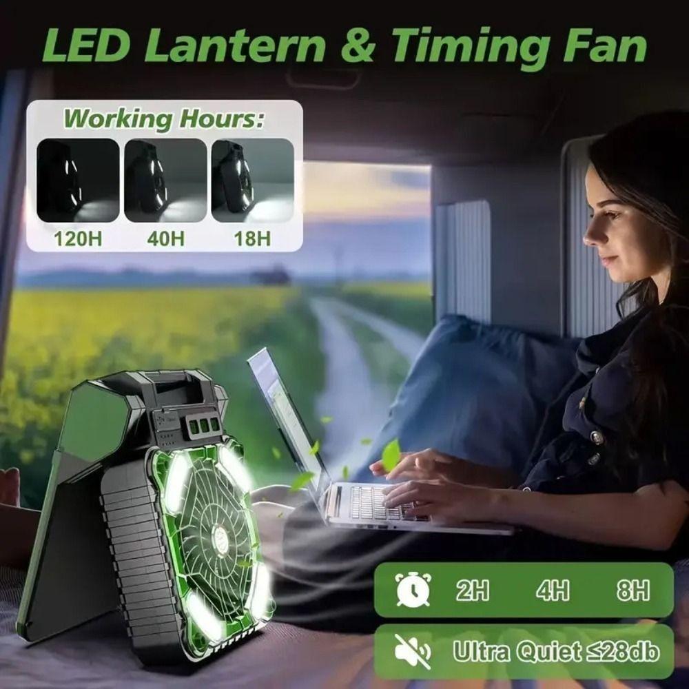 90-Degree Folding Outdoor Solar Fan 4 Speeds Wind Folding Ventilador Portable Tent Fan Tent Use