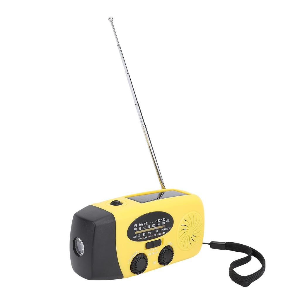 Solar Emergency Hand Crank Weather Radio LED Lighting SOS Alarm Portable Power Bank AM FM WB Weather Radio