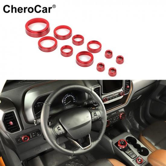 11 AC CD Gear Shift Switch Button Knob Cover Trim Ring for Ford Bronco Sport 21+
