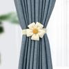 2Pcs Elastic Curtain Tiebacks Flower Accent Window Drapery Holdbacks Ties for Bedrooms and Stylish Home Office Decors