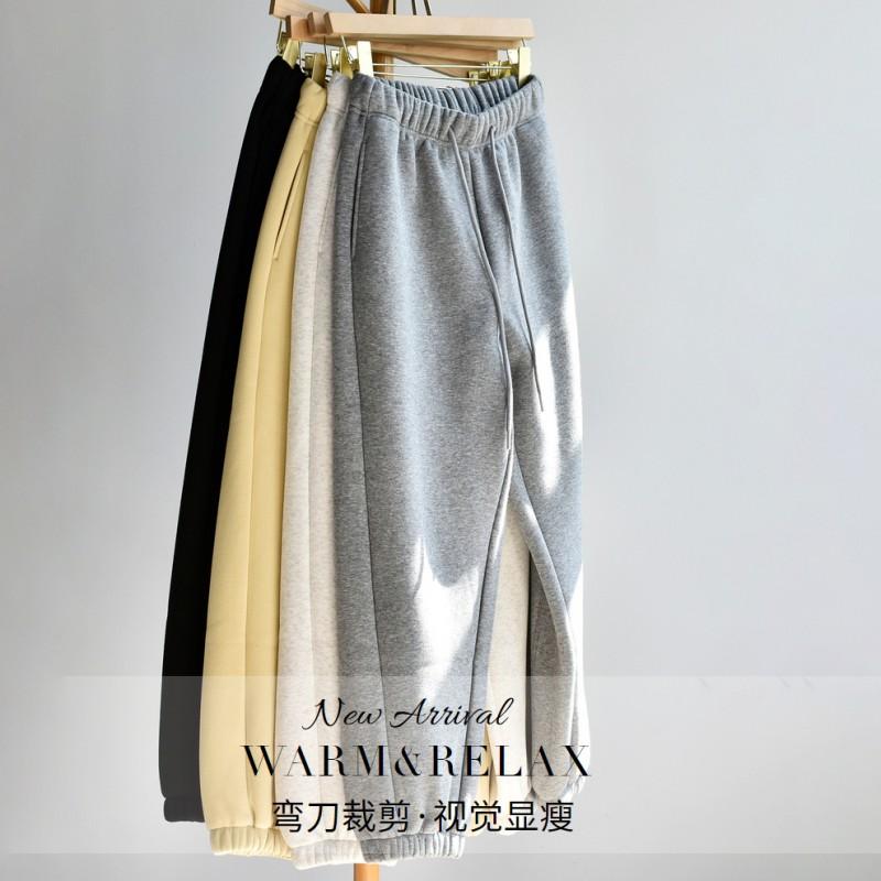 Plus Size Fleece Lined Sweatpants Men Women Thick Warm Casual Sports Trousers