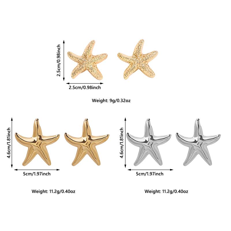 Vintage náušnice s hvězdicemi Minimalistické visací náušnice Plážové prázdninové puzetové náušnice pro ženy
