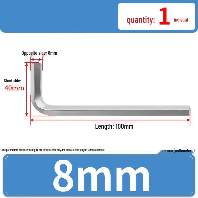 L-Shaped Hex Key Set: Single Flat Head Allen Screwdriver & Hexagonal Wrench (Metric)