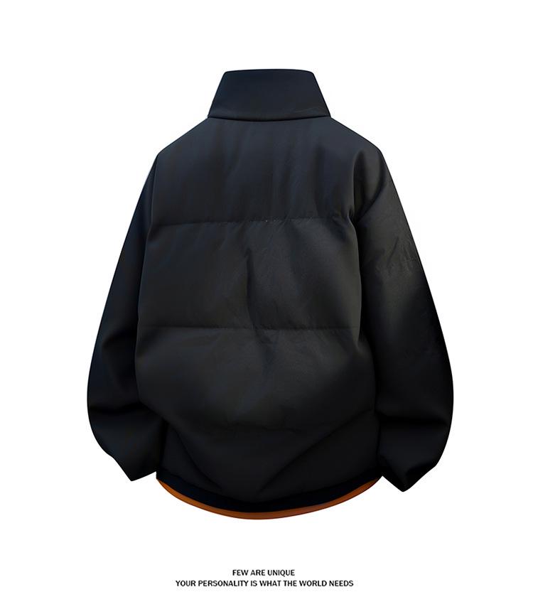 Vintervarmtjock bomullsjacka för män med raglanärmar och upprätt krage