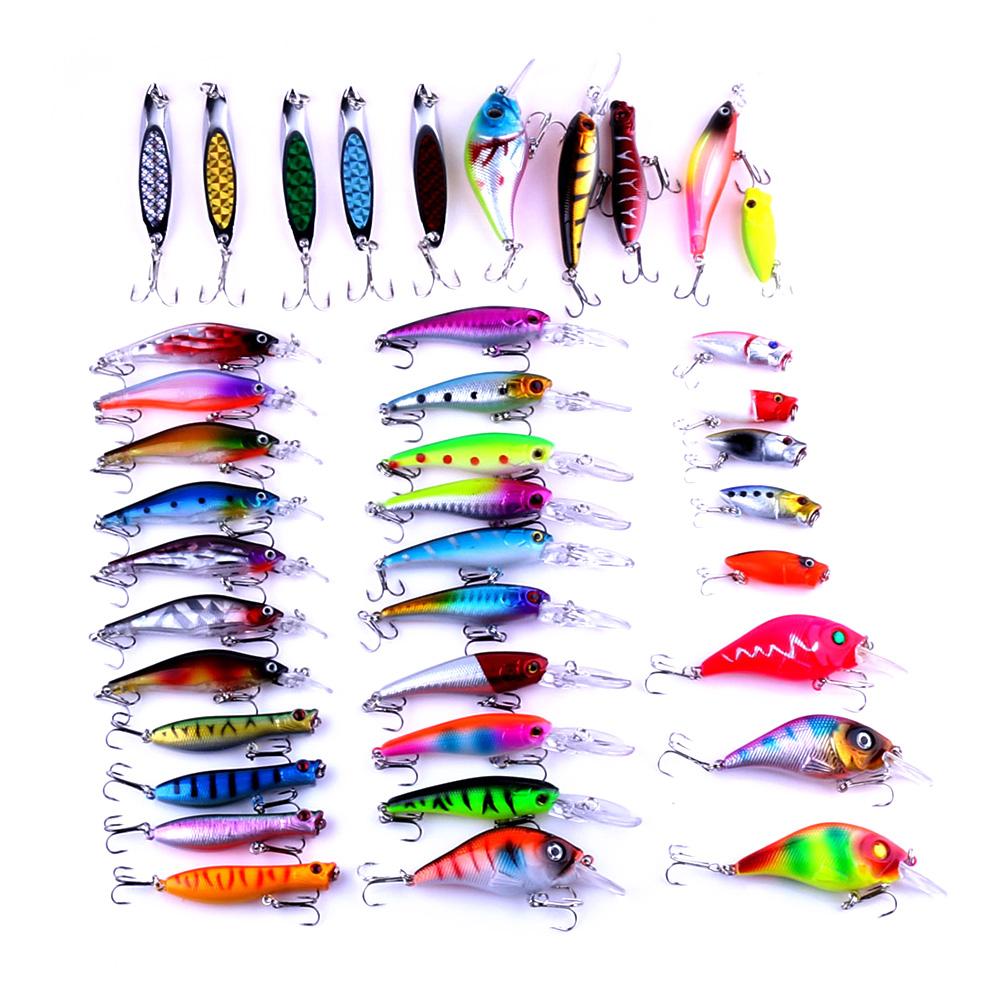 Hengjia Minnow Popper Crank Spinner Lures Set 39 Pieces Mix Fishing Combo