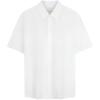 Lycra Blend Loose White Short Sleeve Shirt Men Shirts 4LB117G