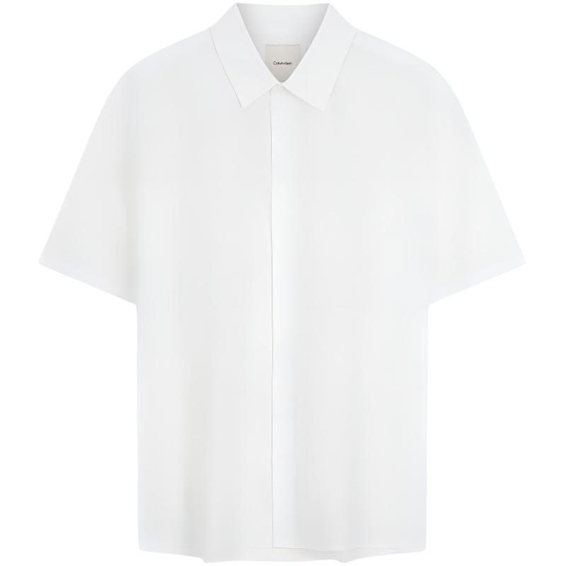 

Calvin Klein Lycra Blend Loose White Short Sleeve Shirt Men shirts 4LB117G M