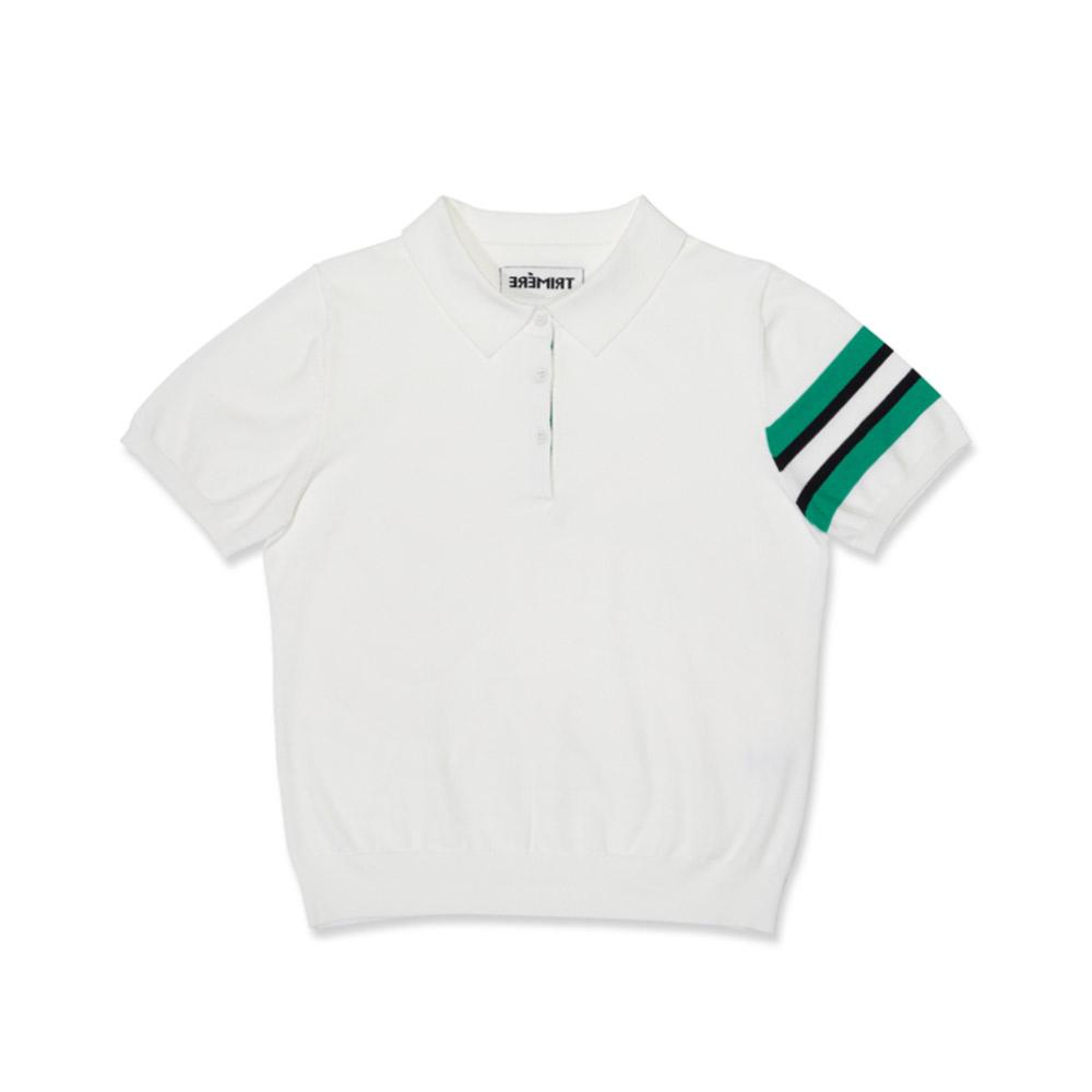 TRIMERE Signature Line Short Sleeve Polo Knit Woman Ivory