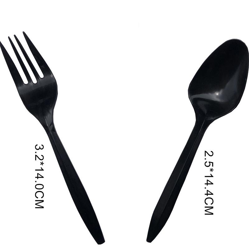 Juego de Cubiertos de Material PP de 24 Piezas Tenedor Cuchara Vajilla Plana Juego de Vajilla para Mesa Juego de Vajilla para Cena Fiesta Temática Suministros para Picnic