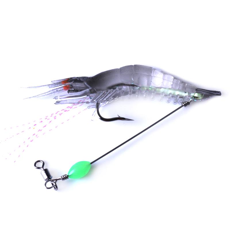 

HENGJIA 1 шт. 5,3 г/8 см светящаяся приманка для креветок, форели, окуня, щуки, мягкие приманки с бусиной слоновая кость