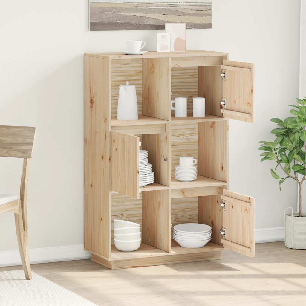 Highboard 74x35x117 Cm Solid Wood Pine