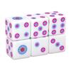 Dés de Mahjong Blancs Acryliques, Set de 6 20mm Accessoires de Jeu avec Symboles Colorés sur les Faces pour Tables de Mahjong de Loisir, Usage Familial et Remplacement de Rechange