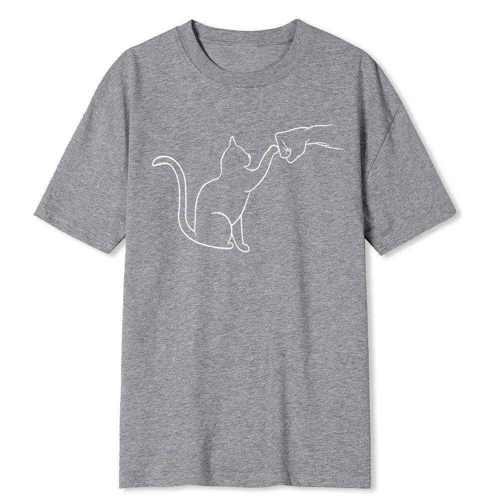 

Соглашение с кошкой Забавный принт Мужские футболки Удобная одежда Уличная футболка Одежда Хип-хоп Круглый вырез Хлопковая футболка Мужская футболка S