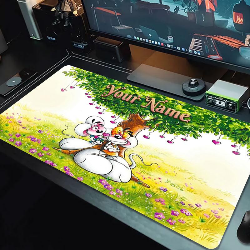 Diddl Benutzerdefinierter Name Große Größe Mauspads Große Gaming-Tischunterlage Rutschfeste Laptop-Tablet-Großes Mauspads XXL-Matte Mini-PC-Spielmatte Mit Verriegeltem Rand