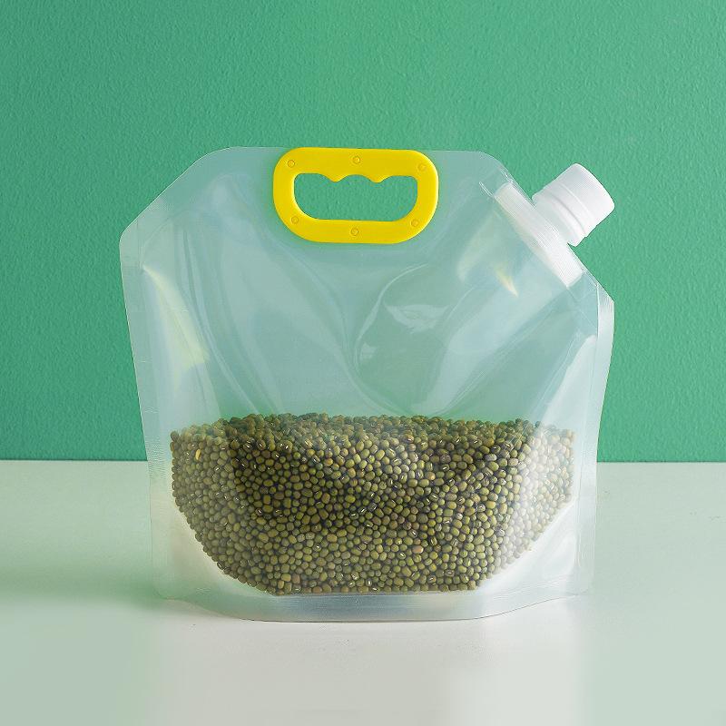 10Pcs Grain Storage Bag, Kitchen Suction Nozzle Bag Sealed Sub-bag Household Visual Transparent Food Sealed Bag