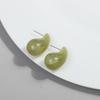 New AB Colorful Chunky Teardrop Earrings Dupes for Women Smooth Hollow Thick Water Drop Earring Hoops Trendy Jewelry Lightweight