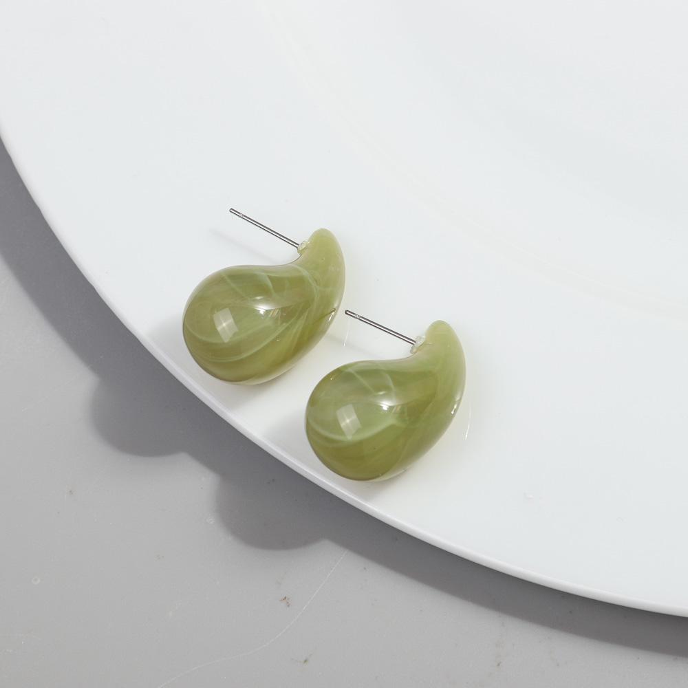 New AB Colorful Chunky Teardrop Earrings Dupes for Women Smooth Hollow Thick Water Drop Earring Hoops Trendy Jewelry Lightweight