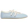Zara Lightweight Elegant Comfortable Simple Satin Effect Stitched Detail Ballet Casual Flats Women flats Ocean-Blue 15206510-38